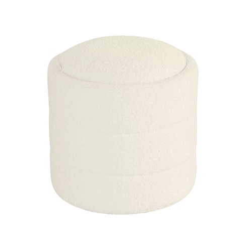 Storage round ottoman - storage, cream